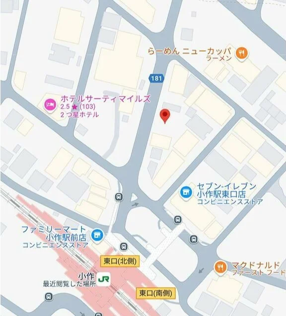 小作のスケルトン物件の地図
