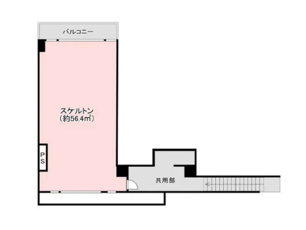 貸店舗(スケルトン)の平面図
