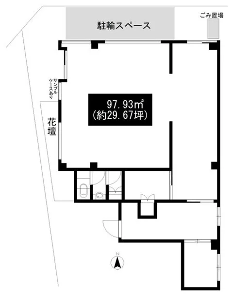 うどん・そばの居抜き物件の平面図