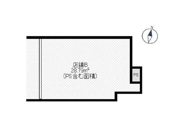 ひばりヶ丘のスケルトン店舗物件の平面図