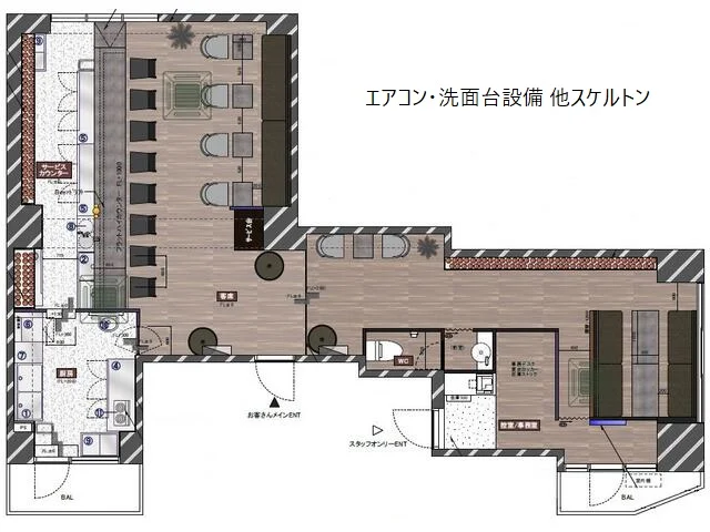 聖蹟桜ヶ丘のスケルトン物件の平面図
