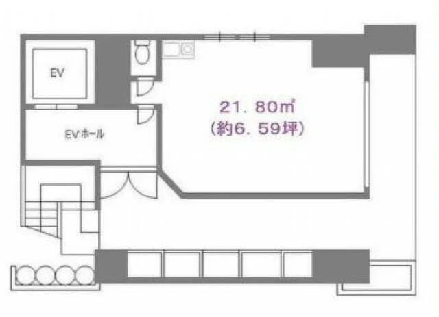 駒込の事務所仕様物件の平面図