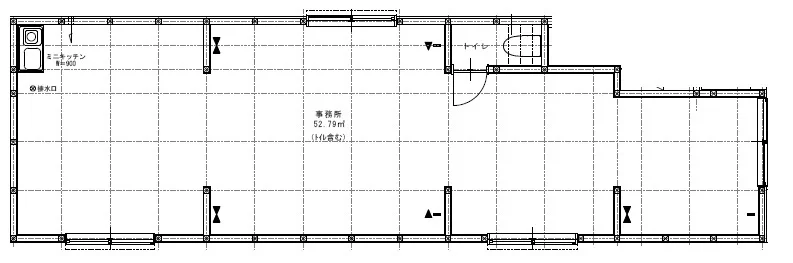 貸店舗(スケルトン)の平面図