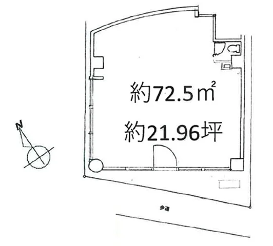 駒込のカフェ・喫茶店居抜きの平面図