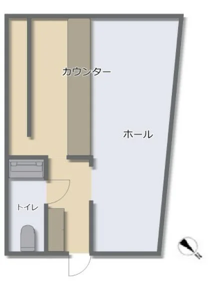 スナック・パブの居抜き物件の平面図