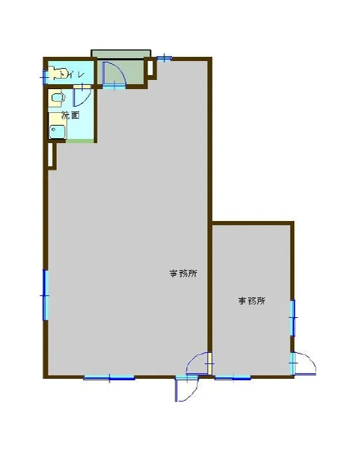 尾久の事務所仕様物件の平面図