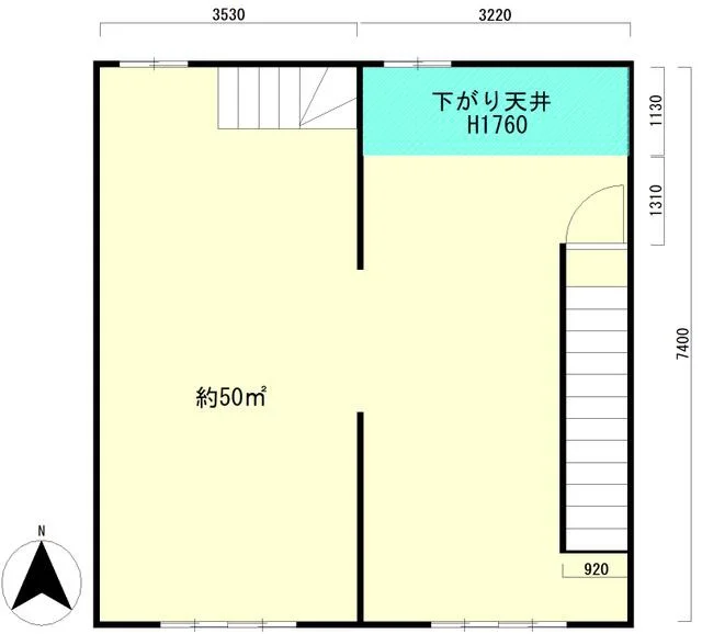 下高井戸のスケルトン店舗物件の平面図