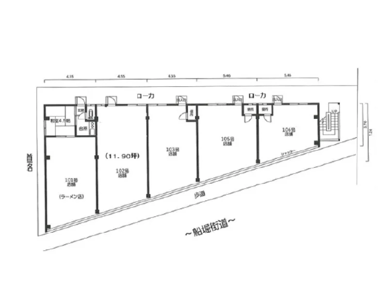 船堀のスケルトン物件の平面図