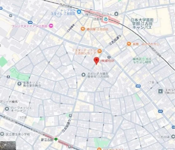 江古田の事務所仕様物件の地図