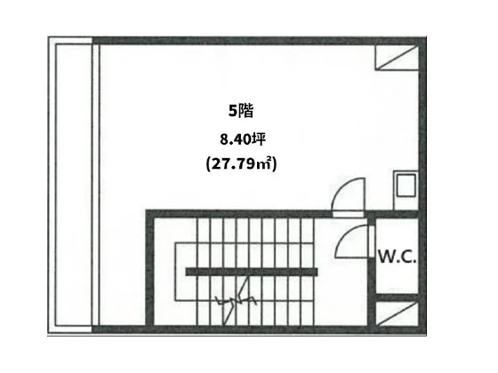 新橋のスケルトン店舗物件の平面図