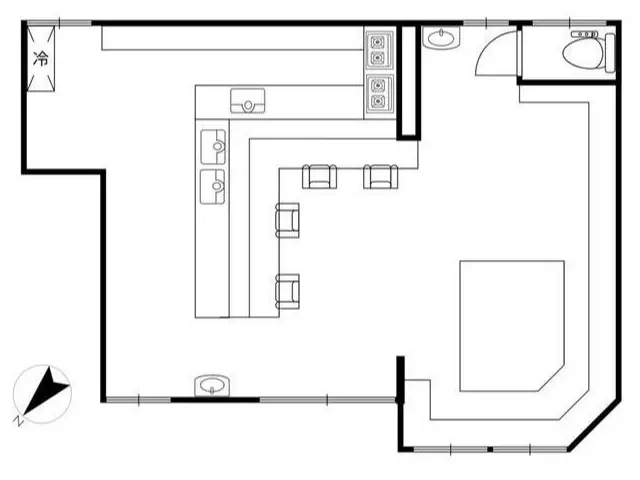 居酒屋の居抜き物件の平面図