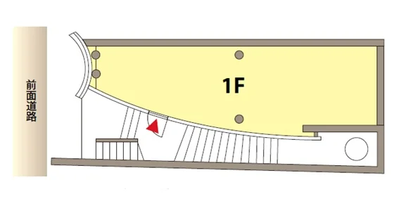 表参道のスケルトン店舗物件の平面図