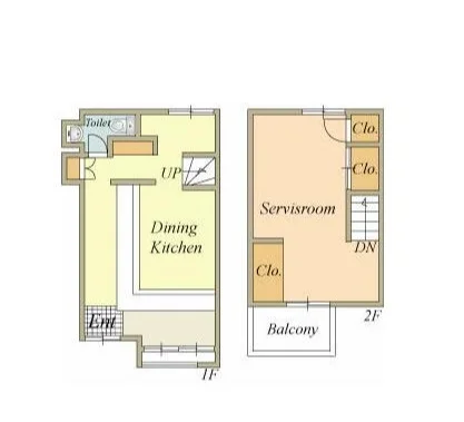 月島の焼鳥・焼きとん居抜きの平面図