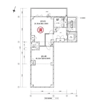 越谷のBAR・ショットバー居抜きの平面図
