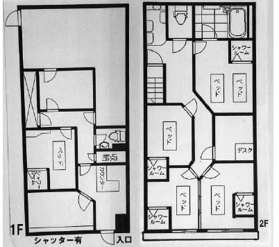 エステの居抜き物件の平面図