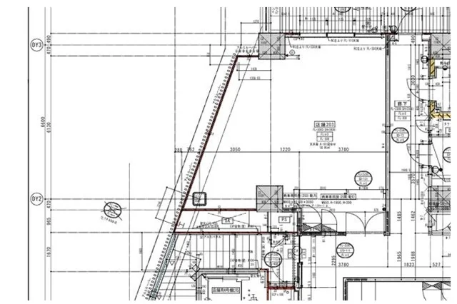貸店舗(スケルトン)の平面図