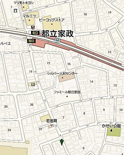 都立家政のスケルトン物件の地図