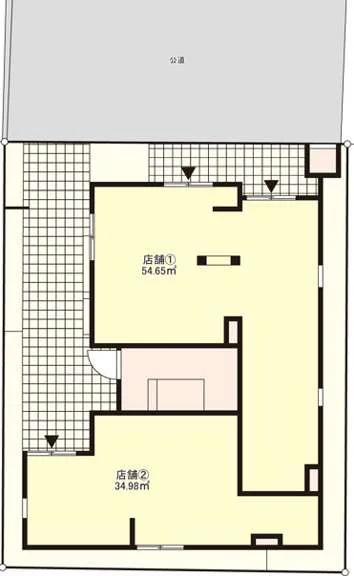貸店舗(スケルトン)の平面図