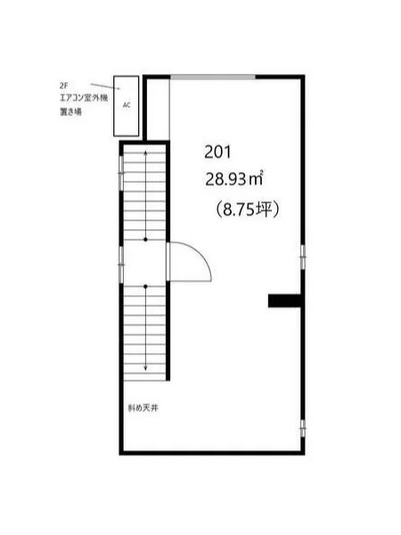 貸店舗(スケルトン)の平面図