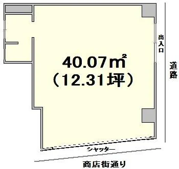 北参道の居抜き店舗の平面図