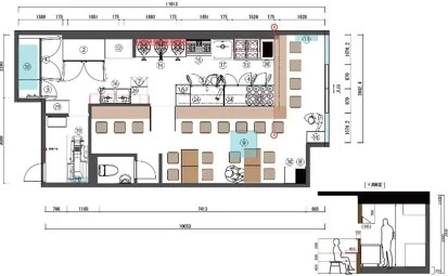 ラーメンの居抜き物件の平面図
