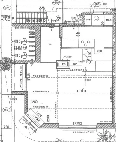 吉祥寺の居抜き店舗の平面図