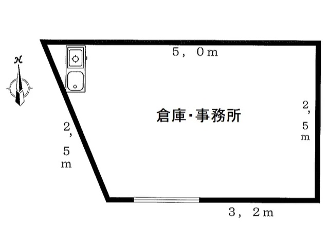 西永福の事務所仕様店舗物件の平面図