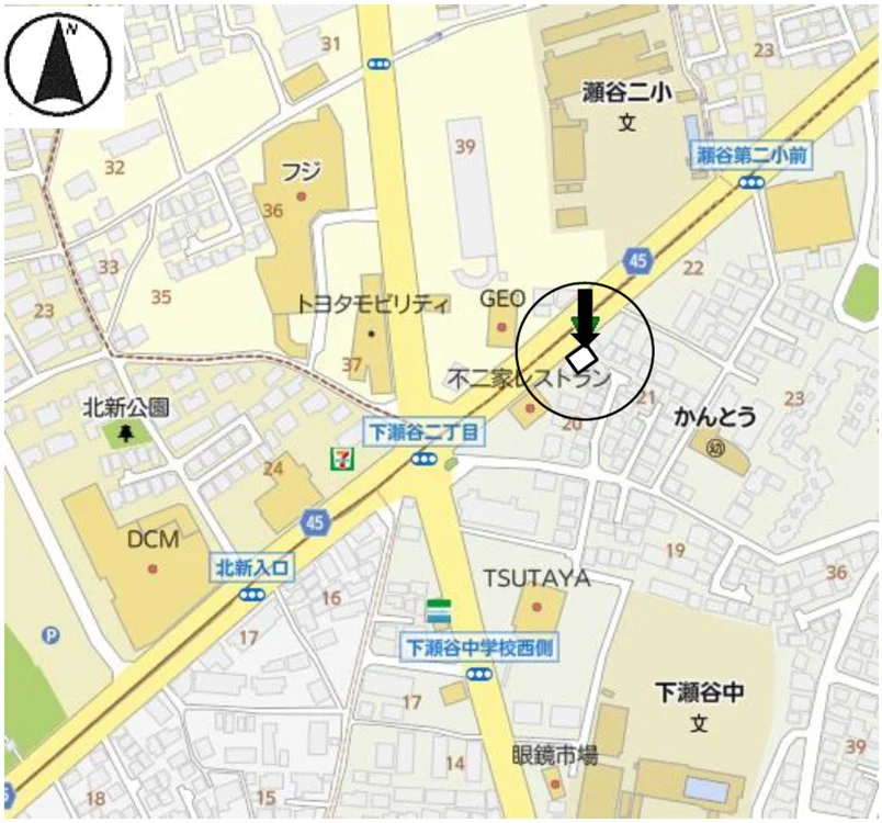 瀬谷のラーメン居抜きの地図