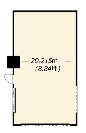 江戸川橋のスケルトン店舗物件の平面図