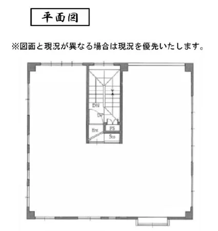 貸店舗(スケルトン)の平面図