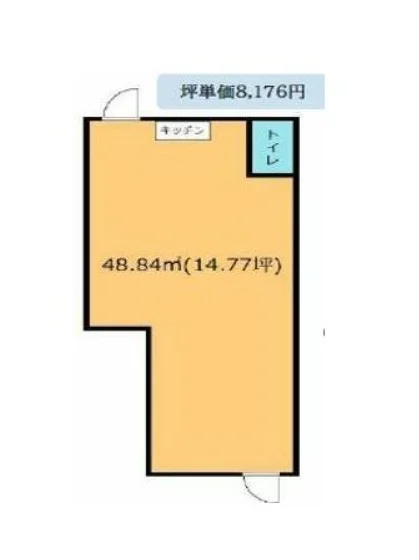 貸店舗(スケルトン)の平面図