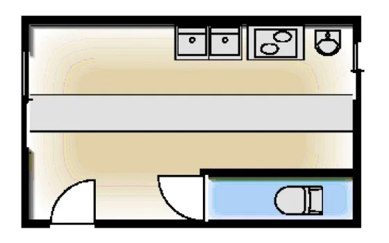 イタリアンの居抜き物件の平面図