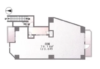 南阿佐ケ谷のスケルトン店舗物件の平面図