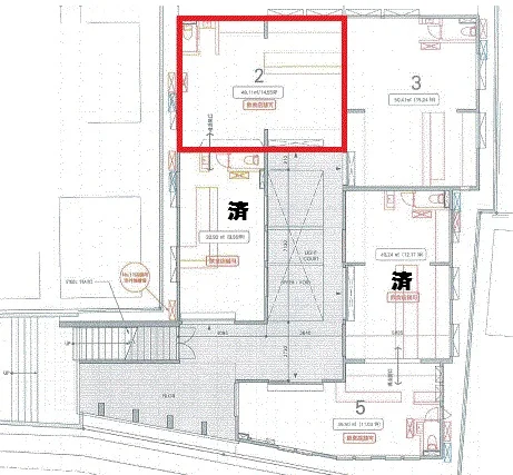 鎌倉のスケルトン店舗物件の平面図