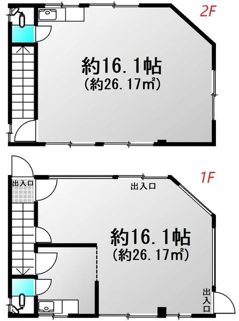 青砥の事務所仕様店舗物件の平面図
