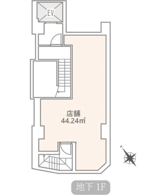 西新宿五丁目のスケルトン物件の平面図