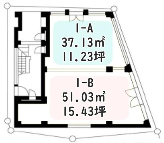 貸店舗(スケルトン)の平面図