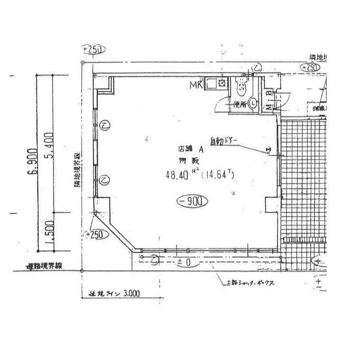 ラーメンの居抜き物件の平面図