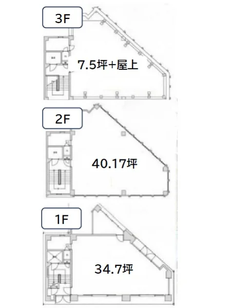貸店舗(スケルトン)の平面図