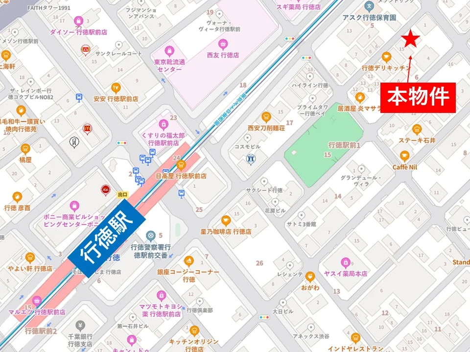 行徳の和食居抜きの地図