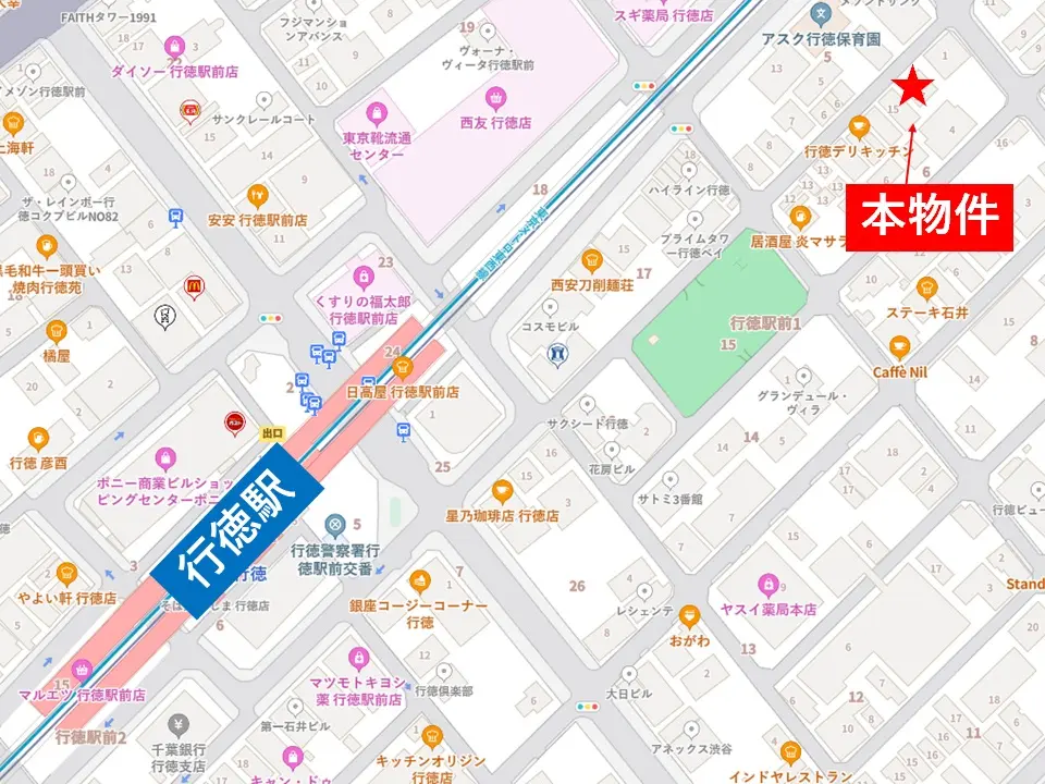 行徳の和食居抜きの地図