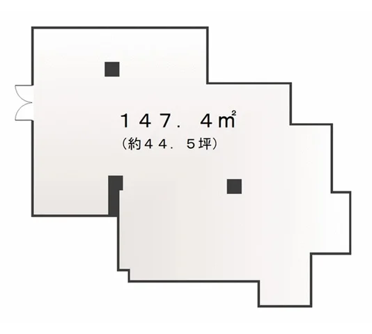 鶴ヶ島のスケルトン店舗物件の平面図