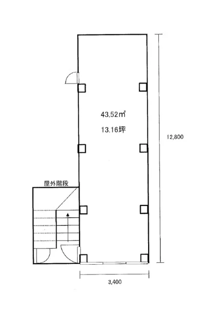 錦糸町のスケルトン物件の平面図