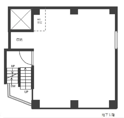 貸店舗(スケルトン)の平面図