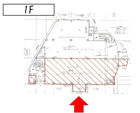 貸店舗(スケルトン)の平面図
