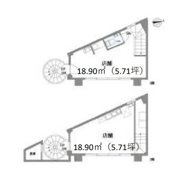 片倉町の焼肉屋居抜きの平面図