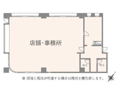 貸店舗(事務所仕様)の平面図
