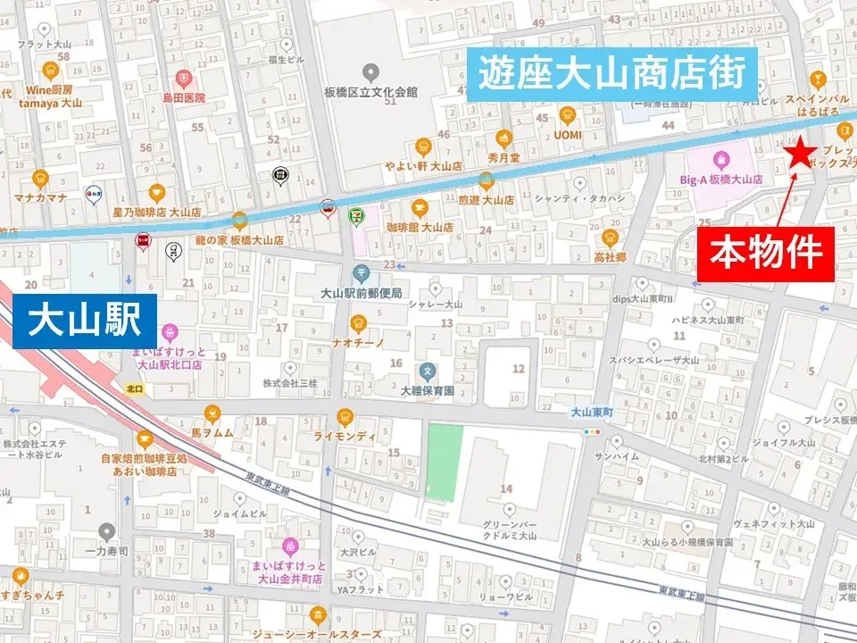 ダイニングバーの居抜き物件の地図