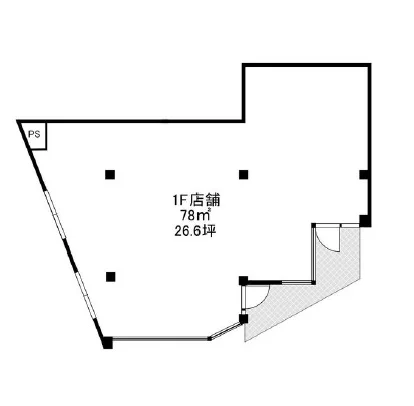 蕨の中華料理居抜きの平面図
