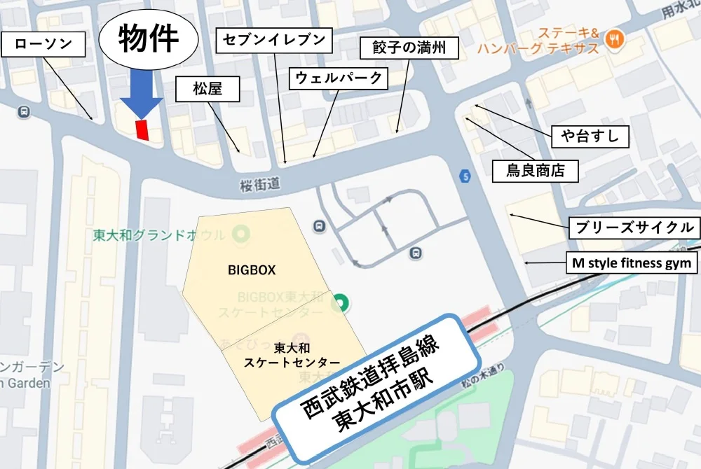 貸店舗(事務所仕様)の地図
